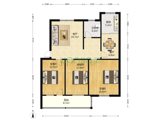 许昌市魏都区畜牧局家属院 2室2厅1卫 103平方