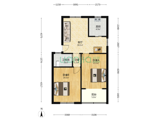 淞滨支路80弄 2室1厅1卫 78平方