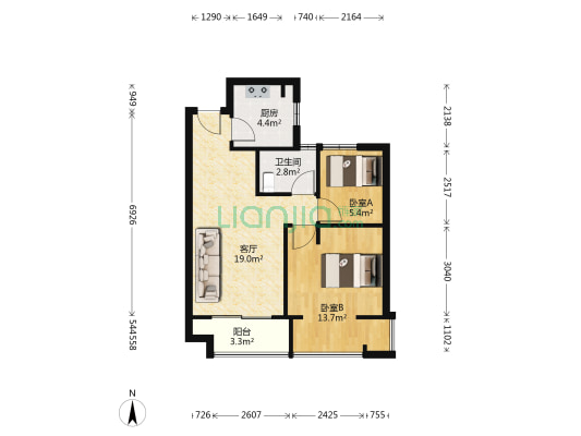 东瑞锦园 2室1厅1卫 69平方