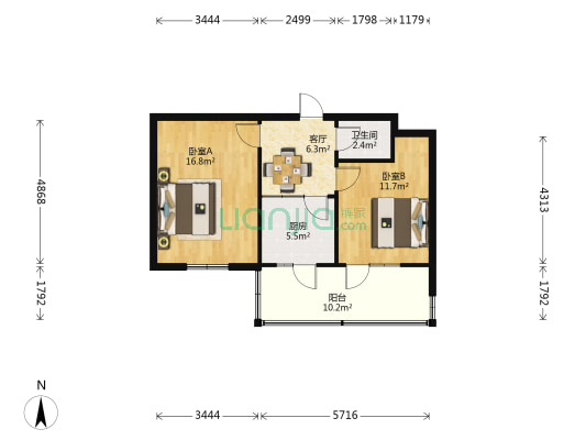 永祥路南段 2室1厅1卫 59平方