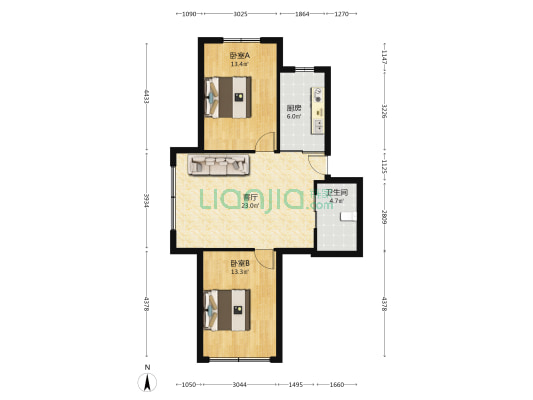 古鳌第一小区 2室1厅1卫 80平方