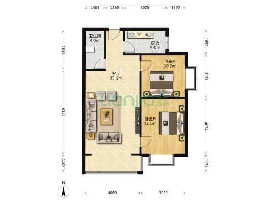 新陇嘉园 2室1厅1卫 93平方