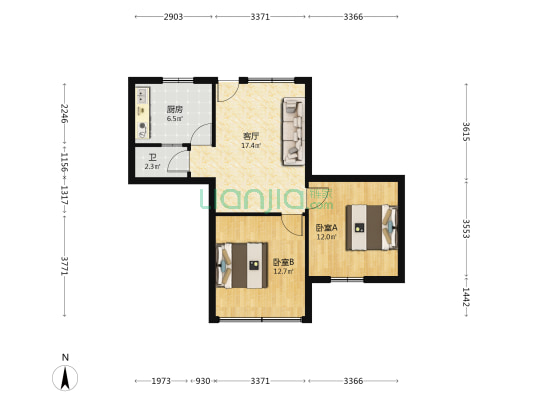 挺进街 2室1厅1卫 56平方
