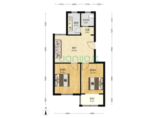 佳兴南苑 2室1厅1卫 81平方