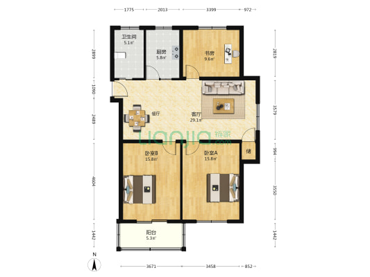 厚嵩东路 3室1厅1卫 106平方