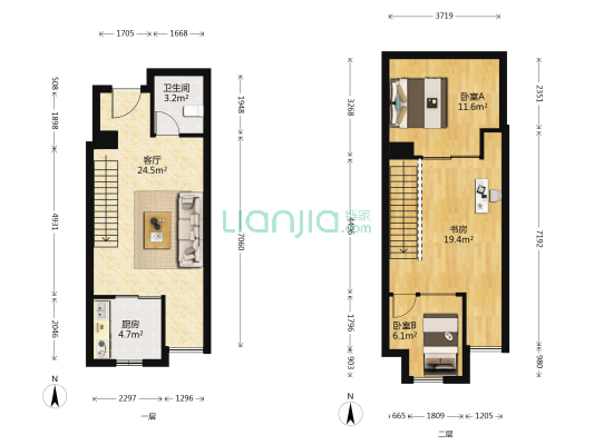 美联中心 3室1厅1卫 49平方