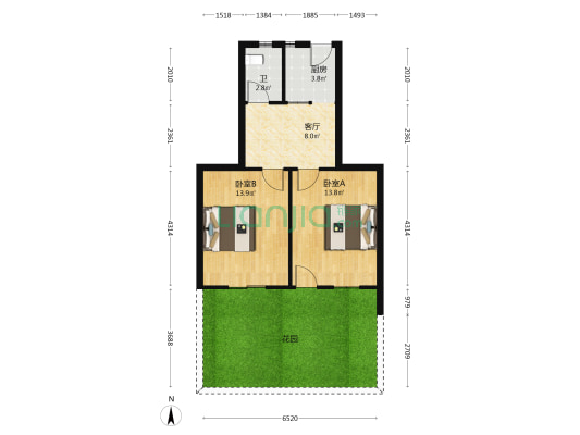 韩衙庄 2室1厅1卫 55平方