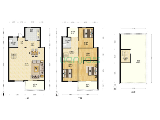 梦想麓隐天境 3室1厅2卫 157平方