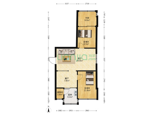 观风巷9号 3室2厅0卫 68平方
