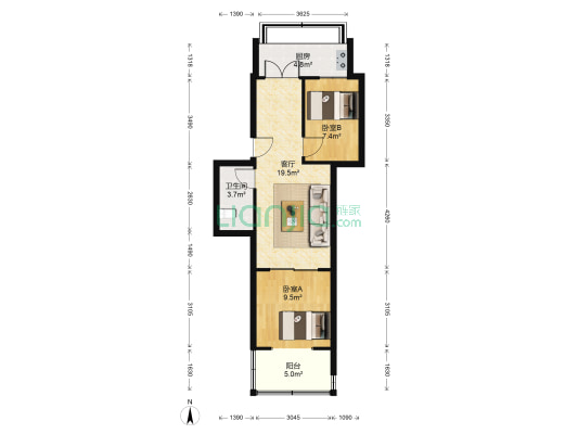 太原铁路迎春小区D区 2室1厅1卫 59平方