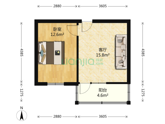 经促局小区 1室1厅0卫 53平方