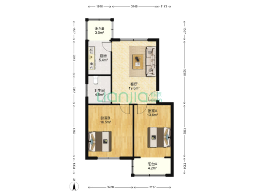 南阳路172号院 2室1厅1卫 78平方