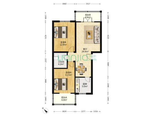 水武街77号 2室1厅1卫 79平方