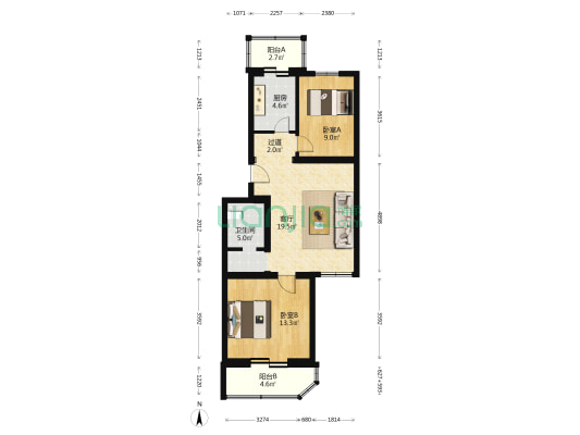 昌盛园三区 2室1厅1卫 82平方