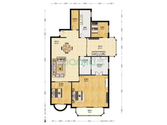 瑞金新苑 3室2厅2卫 227平方