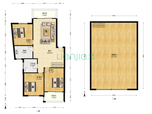 百利华府三期 3室1厅1卫 142平方