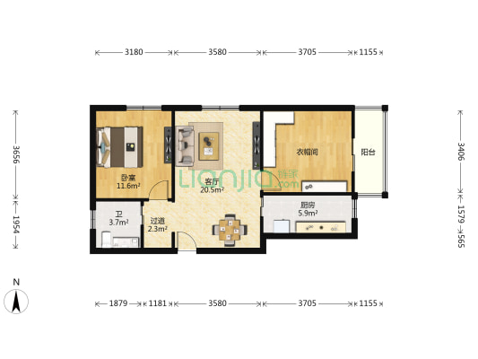 安化南里 1室1厅1卫 82平方
