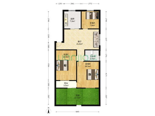 汾安西路1137号 3室1厅1卫 85平方