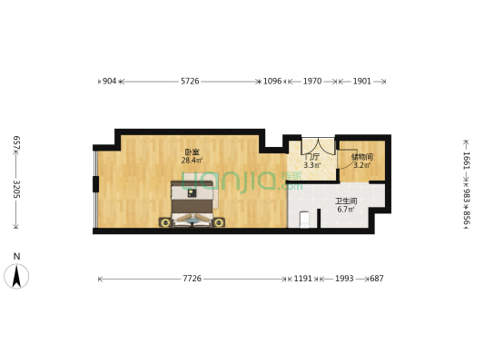 宇成朝阳广场 1室0厅1卫 75平方