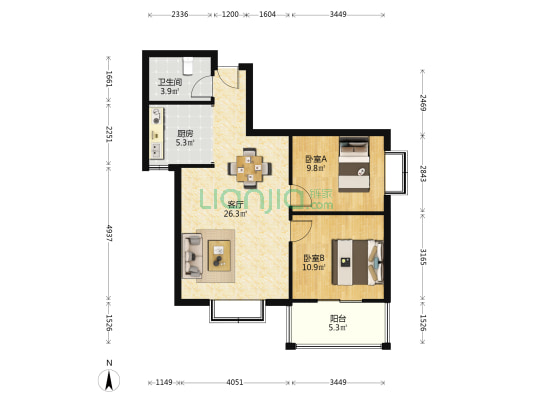 吉源尚郡 2室1厅1卫 79平方