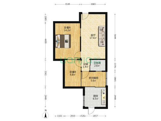 经折巷 3室1厅1卫 40平方