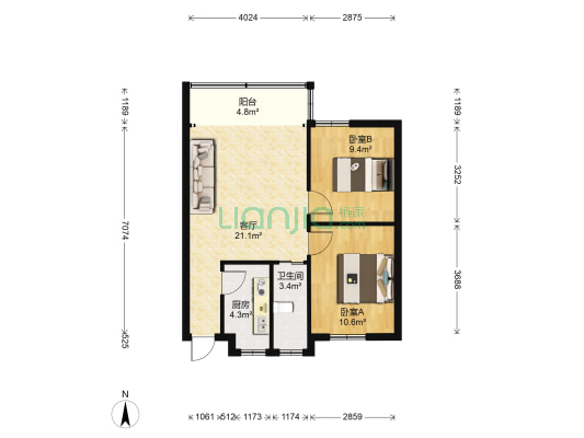 贵惠路126 2室1厅1卫 68平方