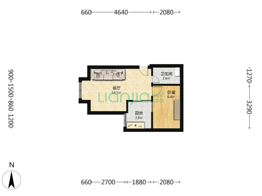 香林华府(江津) 1室1厅1卫 42平方