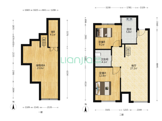 未来城冬博苑 2室1厅1卫 85平方