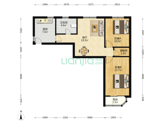 南浦公寓 2室1厅1卫 87平方