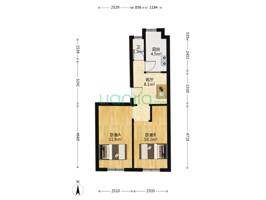 华正小区 2室1厅1卫 53平方