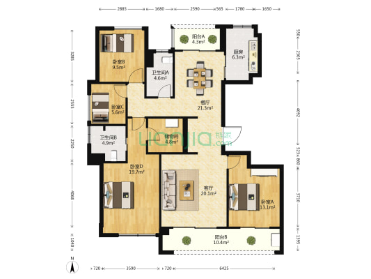 融创玖樟台 4室2厅2卫 139平方