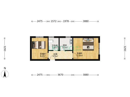 全威锦园 2室0厅1卫 47平方