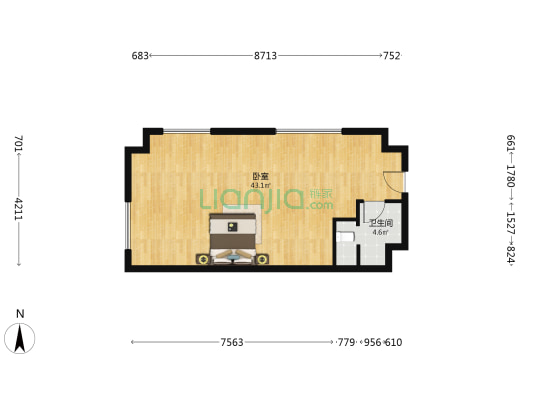 同赢企业总部港 1室0厅1卫 73平方