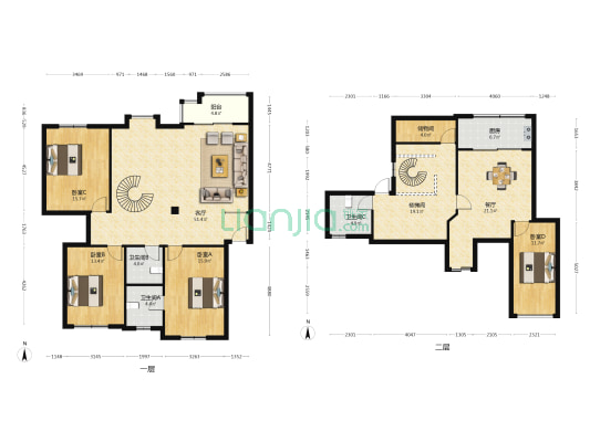 湖畔花园（横扇） 4室2厅3卫 132平方