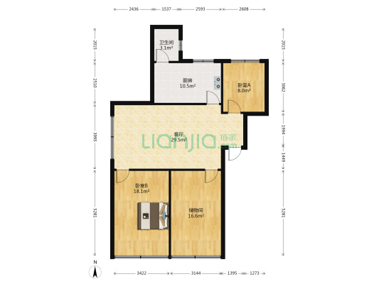 燕莎小区 2室1厅1卫 106平方