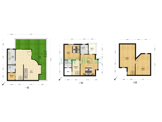 华侨新村别墅区 2室1厅3卫 128平方