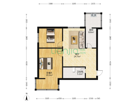 朝霞小区北区 2室1厅1卫 85平方