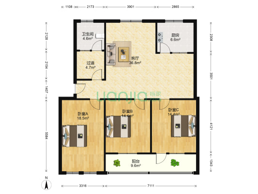 燃料公司家属院 3室1厅1卫 127平方