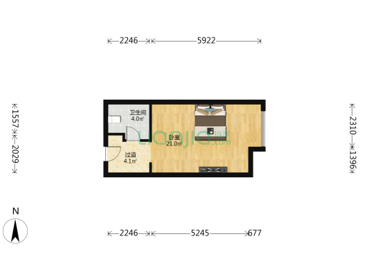 金地未来域 1室0厅1卫 40平方