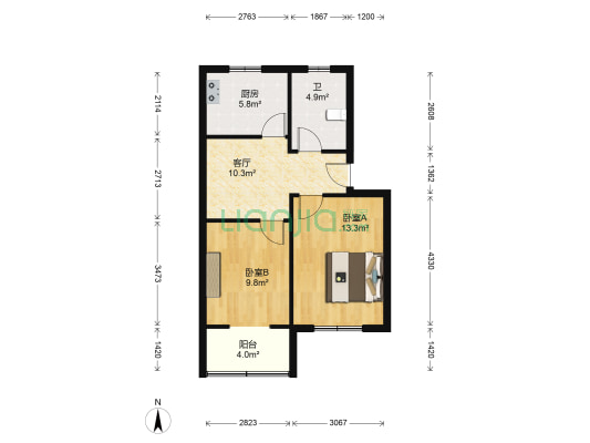 康佳花园 2室1厅1卫 62平方