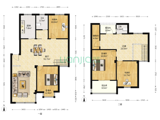 银凤晓月东区 4室1厅2卫 174平方