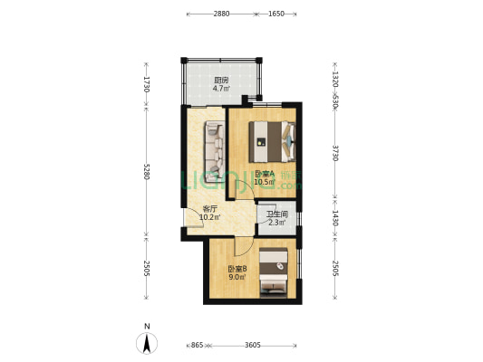红埠街 2室1厅1卫 40平方
