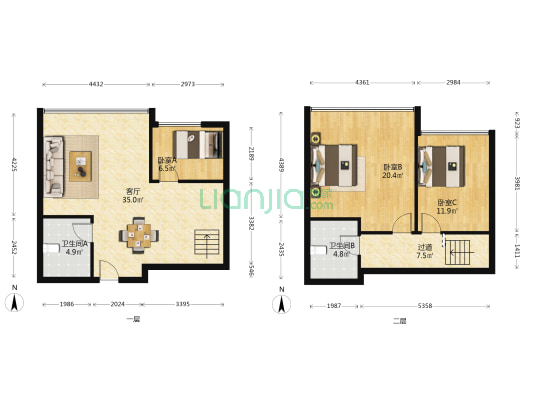 中恒广场 3室1厅2卫 63平方
