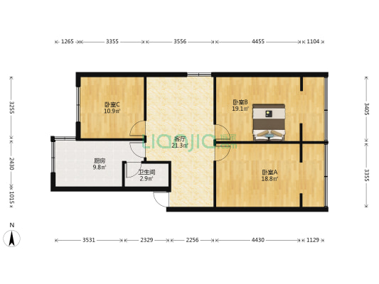 龙泉东街4号 3室1厅1卫 96平方