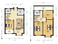 业主诚意出售，毛坯复式，楼层好，可以随意装。-涿州鹏渤印象城牛津花园户型图