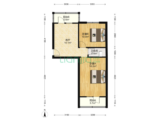 礼貌楼 2室1厅1卫 61平方