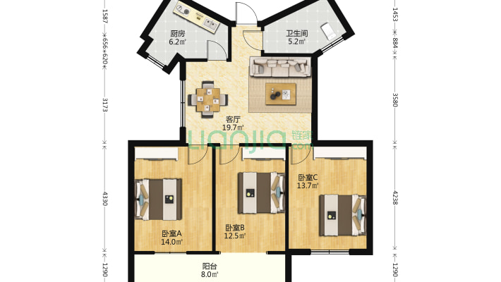 岘山面粉厂家属院二手房实景图