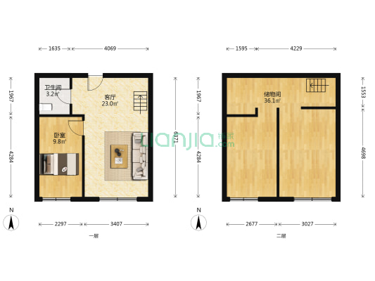 家之梦 1室1厅1卫 103平方