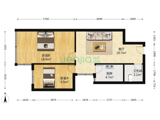 亚太新村 2室1厅1卫 75平方