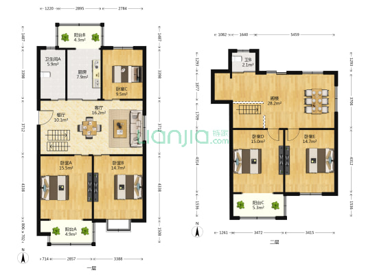 宜和花园 5室2厅2卫 180平方